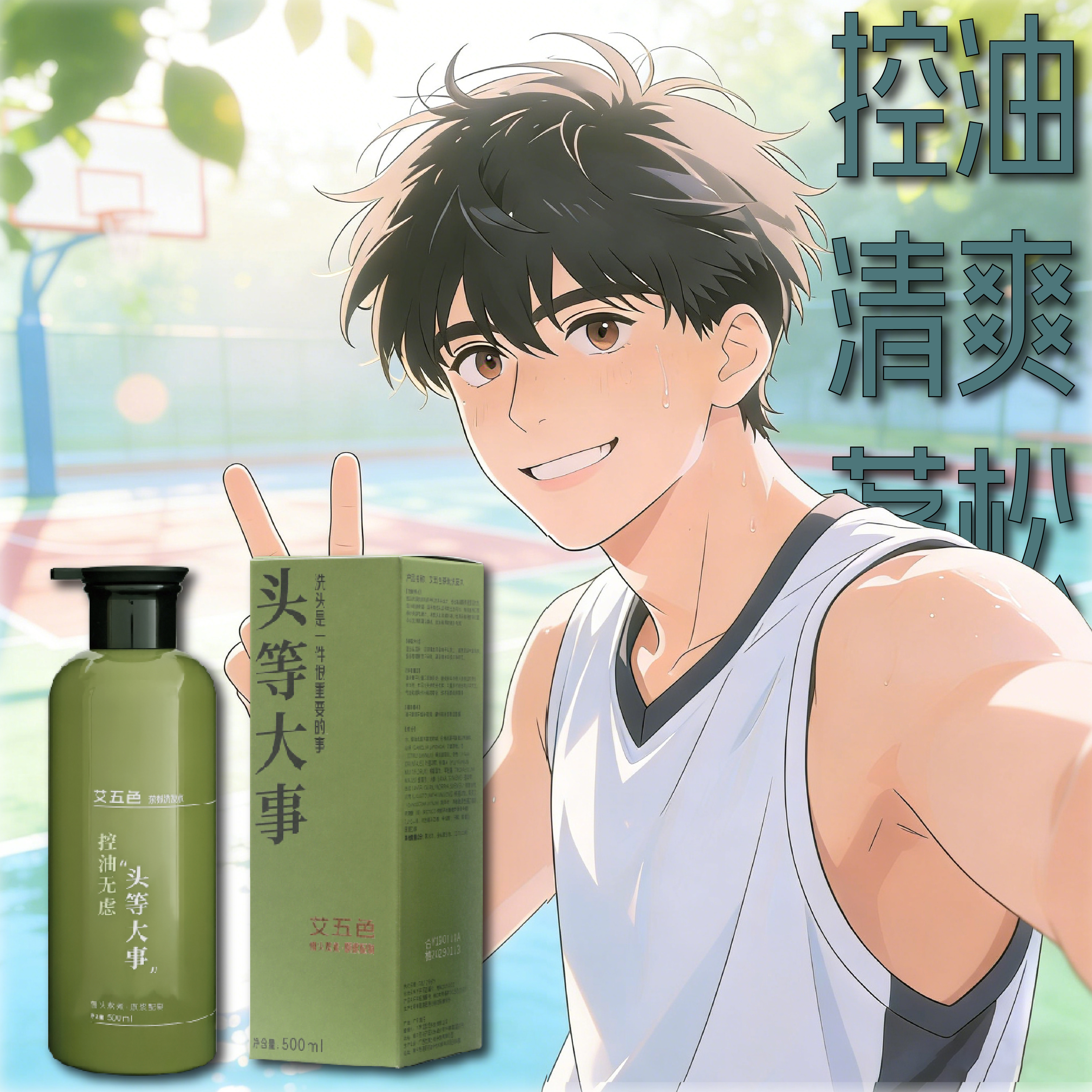 [控油/蓬松]艾五色茶麸洗发水500ml【头等大事】